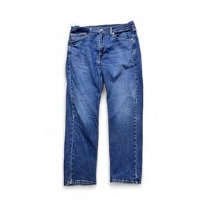 Levi’s 505 Men’s Straight Leg Jeans Blue Denim 36x30 (Inseam 27) Distressed Hem